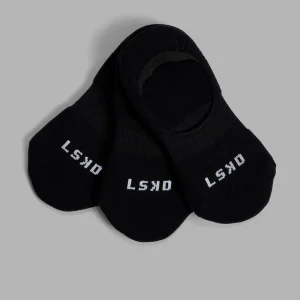 Performance No Show Socks 3 Pack - Black