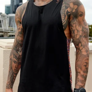 Race Day Tank Printed - Black-Energy Orange
