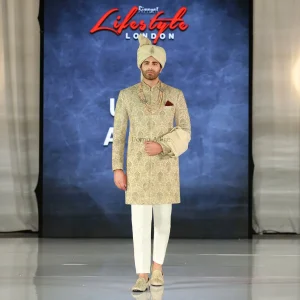 Golden Sherwani Package for Groom Presented in London Lifestyle Show