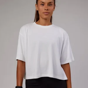 Go-To Modal Oversized Cropped Tee - White-White