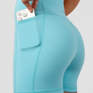 Fusion V-Contour Ultra High-Rise 4' Short Pockets - Baltic Sea