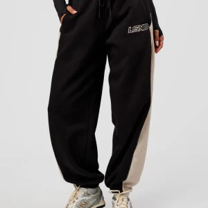 Power Play Stitch Up Fleece Sweat Pant - Black-Shale Beige