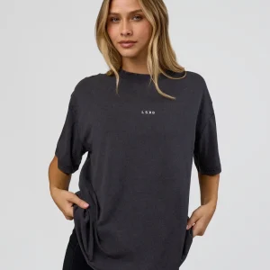 Go-To FLXCotton Oversized Tee - Black Washed-White